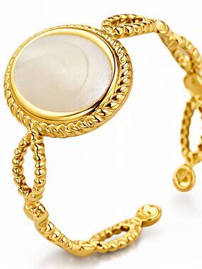 Ring, 18K Gold Plated Steel